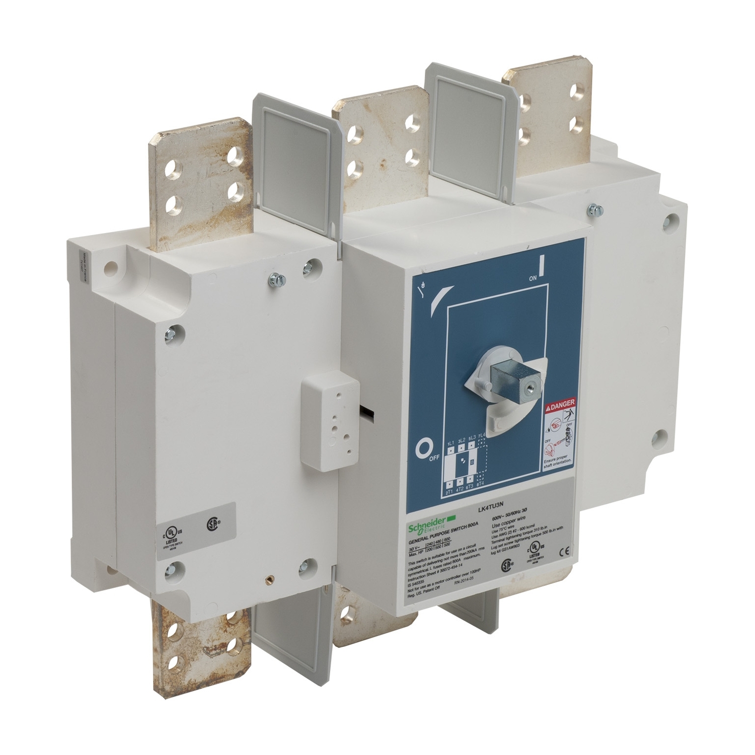 Schneider Electric Non-Fusible Disconnect Switch; 3-Pole; 800A; Rotary; w/out Handle; UL 98